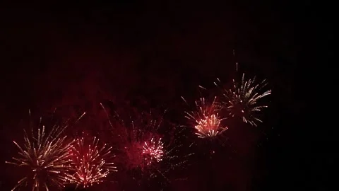 Fireworks - red Stock Footage 254511871