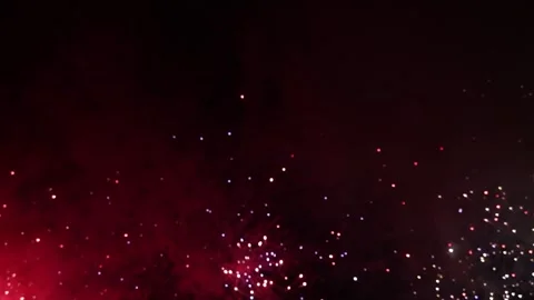 Fireworks - red to silver Stock Footage 254511977