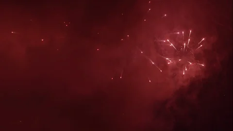 Fireworks in a red sky Video stock 125131843