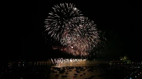 Fireworks at the Redentore celebration Video stock 77645742