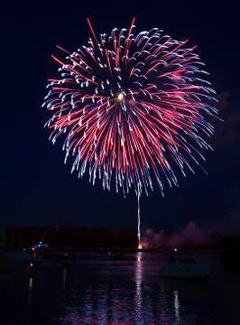 Fireworks on the river Stock Photos