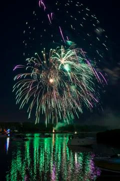 Fireworks on the river Stock Photos
