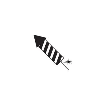 Fireworks rocket solid icon, flying firecrackers Stock Illustration