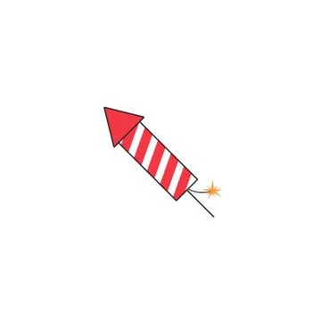 Fireworks rocket solid icon, flying firecrackers Stock Illustration