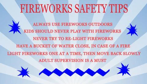 Fireworks Safety tips Stock Illustration