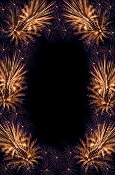 Fireworks salute frame Stock Illustration