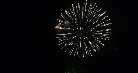 Fireworks salute the night drone air flight 4k colorfull illumination Vídeos de archivo 101403045