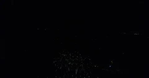 Fireworks salute the night drone air flight 4k colorfull illumination Stock Footage 101403449
