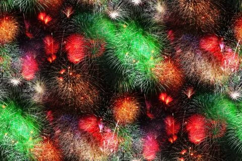 Fireworks as seamless background Stock Photos