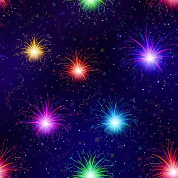 Fireworks, seamless Stock Illustration