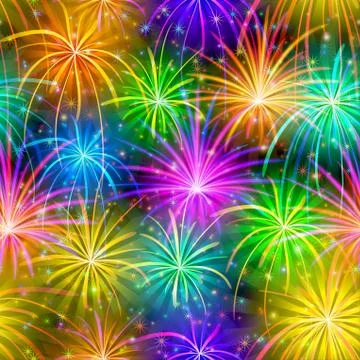 Fireworks, seamless Illustrazione stock