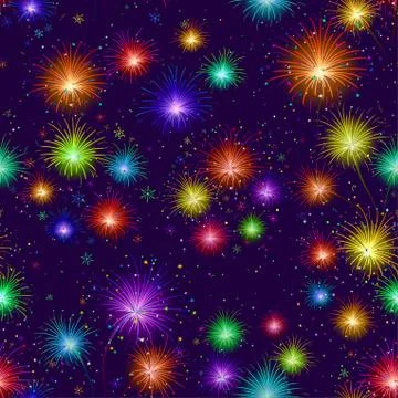 Fireworks, seamless Stock Illustration
