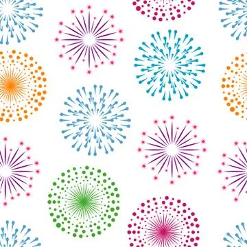 Fireworks seamless pattern background Stock Illustration