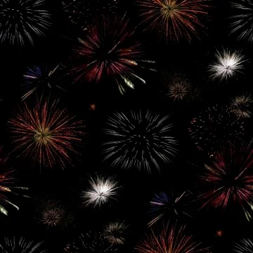 Fireworks Seamless Pattern Background Stock Photos