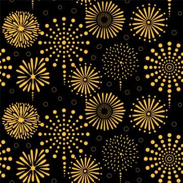 Fireworks seamless pattern Stock Illustration