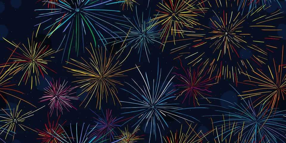 Fireworks seamless pattern 스톡 일러스트