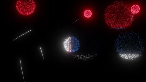 Fireworks of the Serbian Flag (w/Matte) Video stock 300067845