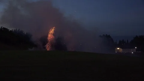 Fireworks Set Off from Ground Stock Footage 114714437