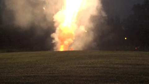 Fireworks Set Off from Ground Stock Footage 114714546