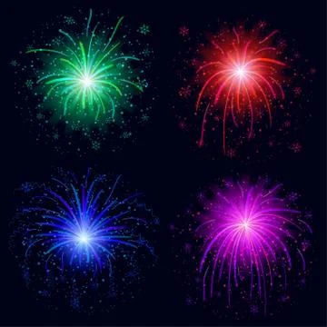 Fireworks, set Stock Illustration
