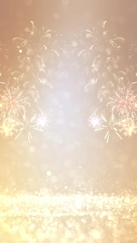 Fireworks Shiny Display at Night 4K Background. For 4th of July, festival Stock Footage 333906277
