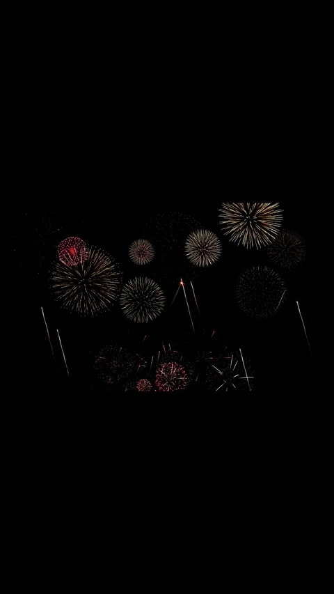 Fireworks Shiny Display at Night Background. For 4th of July, festival Stock Footage 333900006