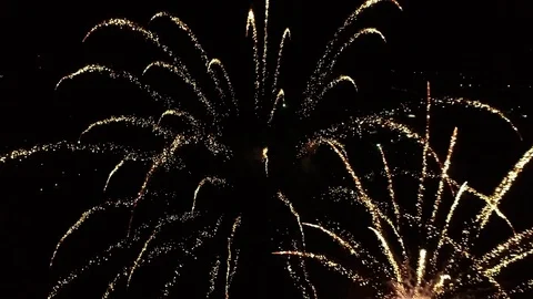 Fireworks shooting from a drone Stock Footage 130000653