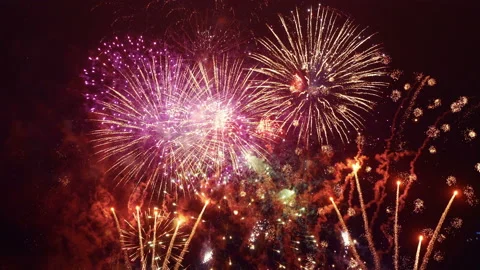 Fireworks show in 4K slow motion Video stock 87765046