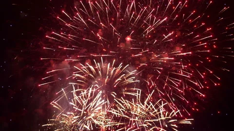 Fireworks show in 4K slow motion Stock Footage 88096856