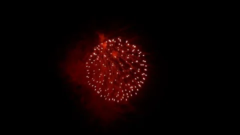 Fireworks show with Alpha Channel - 028 Stock Footage 80828053