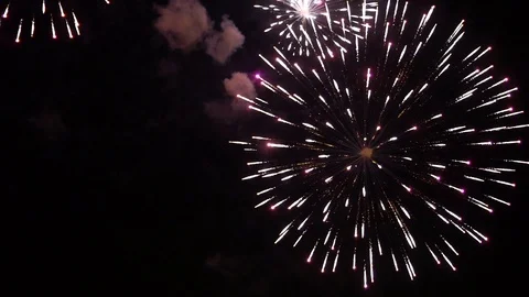 Fireworks show: a class of low explosive pyrotechnic devices Stock-Footage 95045685
