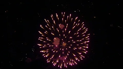 Fireworks show: a class of low explosive pyrotechnic devices Stock-Footage 95045789