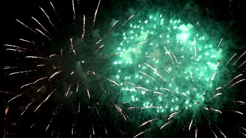 Fireworks show at night Stock Footage 110421927