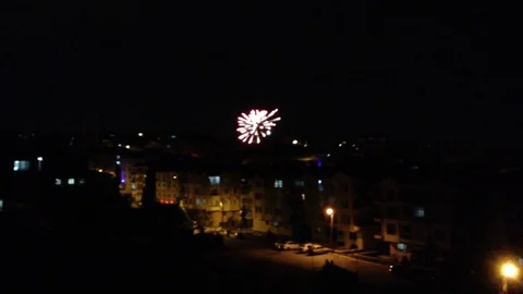 Fireworks show on the sky Stock Footage 83187946