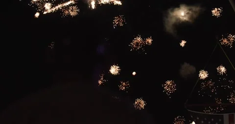 Fireworks silhouette people Stock Footage 166326848