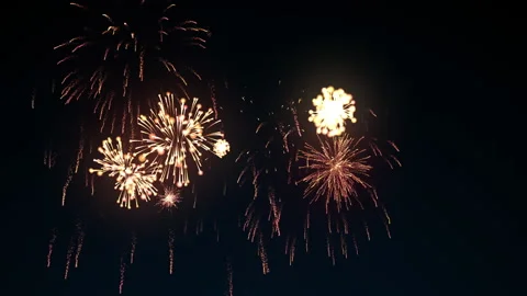Fireworks simulation on a dark background Stock Footage 188725148