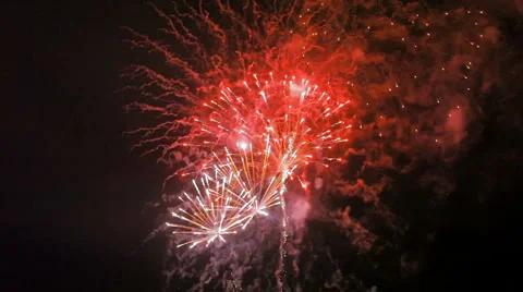 Fireworks in the sky Stock Footage 1065443