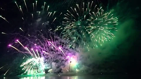 Fireworks in the sky Stock Footage 78784795