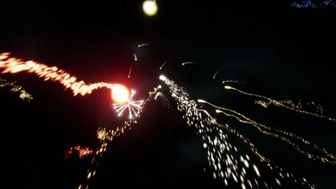 Fireworks in the sky Stock Footage 155233427