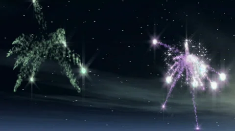 Fireworks &amp; Sky HD Stock Footage 773575