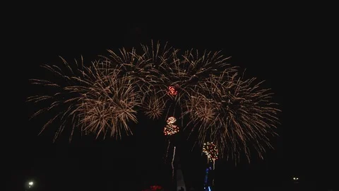 Fireworks in Slow Motion Epic Vídeos de archivo 120434136