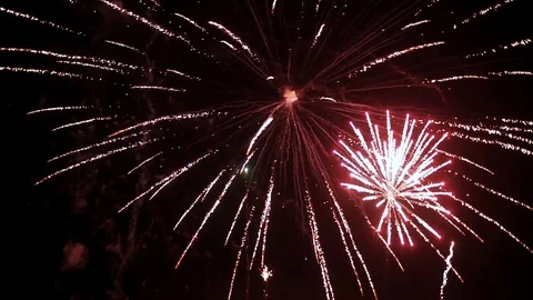 Fireworks in slow motion Stock Footage