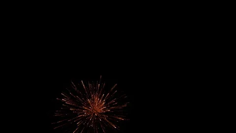 Fireworks slow motion, gold Stock Footage 134583126