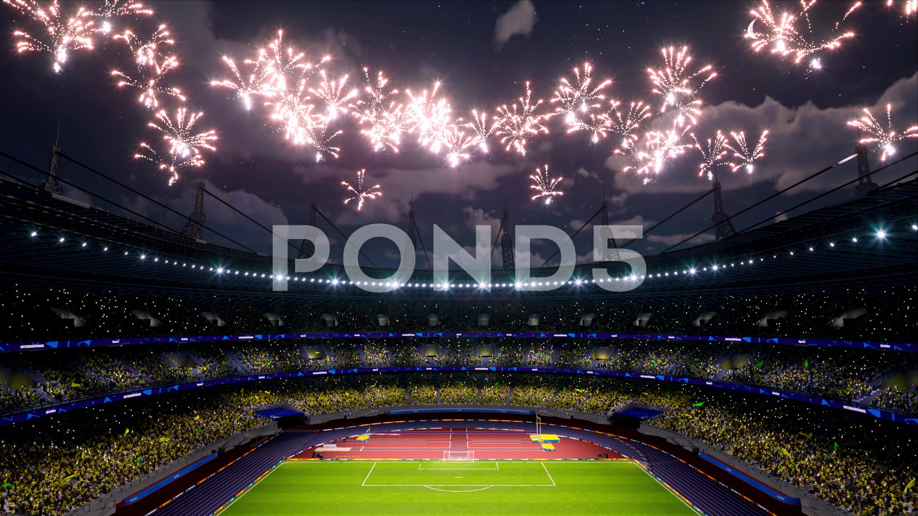 Stadium Fireworks Stock Footage Royalty Free Stock Videos Pond5