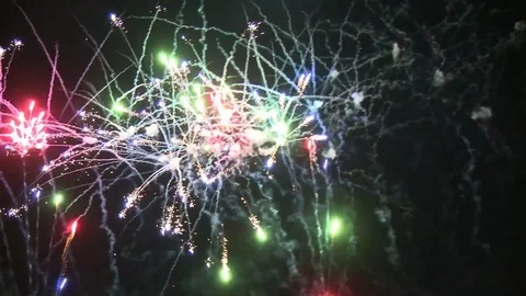 Fireworks with sound on the dark background 스톡 동영상 77862908
