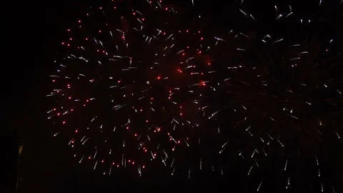 Fireworks sparkles in the sky Stock Footage 110434432