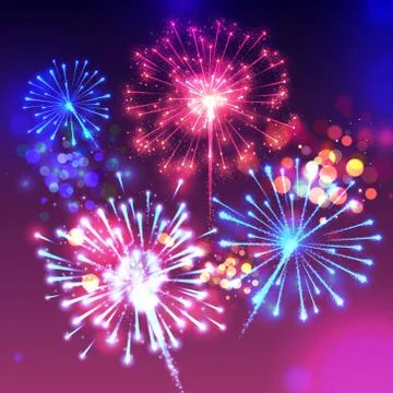 Fireworks sparkling background vector illustration Stockillustratie