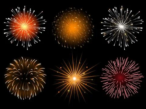 Fireworks splashes Stock Illustration
