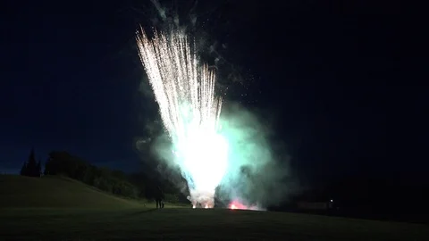 Fireworks Spray from Ground Stock Footage 114714459