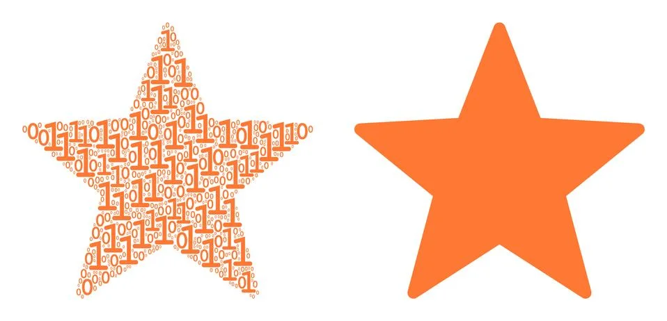 Fireworks Star Mosaic of Binary Digits Stockillustratie